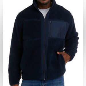 NEW NAUTICA SUSTAINABLY CRAFTED FAUX SHEARLING FULL-ZIP SWEATSHIRT